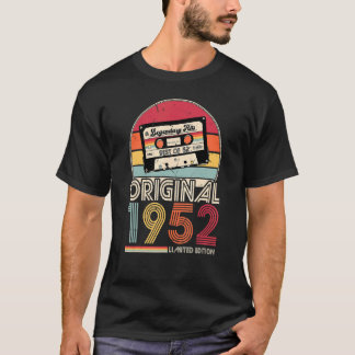 T-shirt 1952 Vintage Anniversaire Rétro Hommes Femme