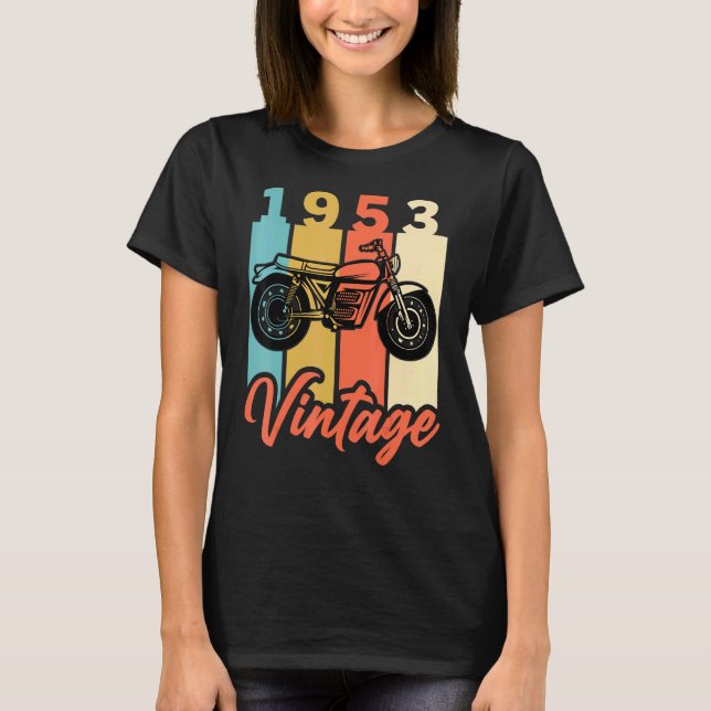 T-shirt 1953 Anniversaire de l'année de naissance Moto rét (Devant)