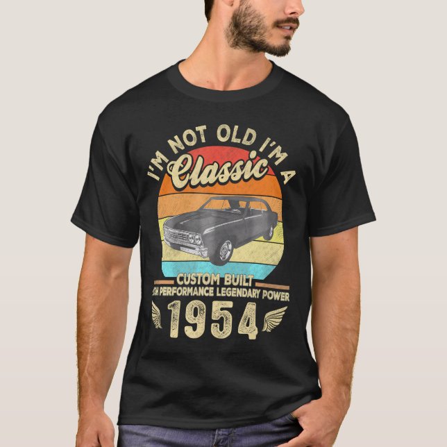 T-shirt 1954 70E Anniversaire Voiture Je Ne Suis Pas Vieil (Devant)
