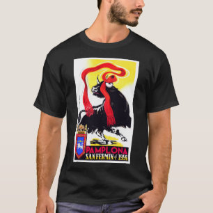 T-shirt 1956 Pampelune Espagne Tenue de l'affiche des taur