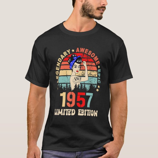 T-shirt 1957 65e anniversaire 65 ans (Devant)