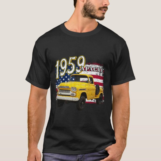 T-shirt 1959 59 Apache Truck 4 juillet Américain (Devant)