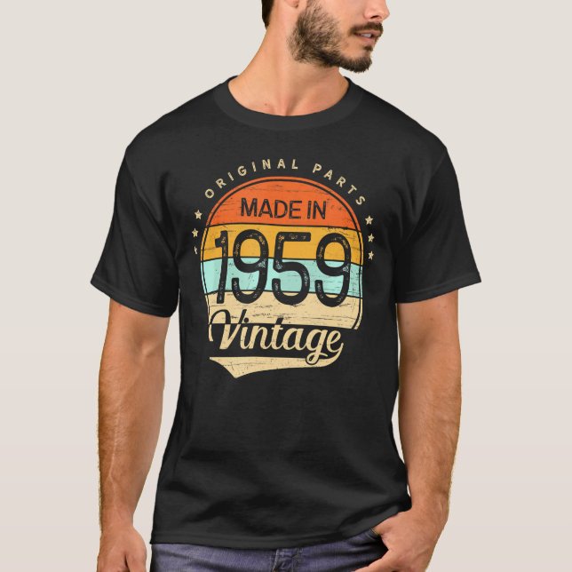 T-shirt 1959 Anniversaire Né En 1959 (Devant)