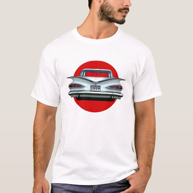 T-shirt 1959 de voiture de nageoire caudale (Devant)