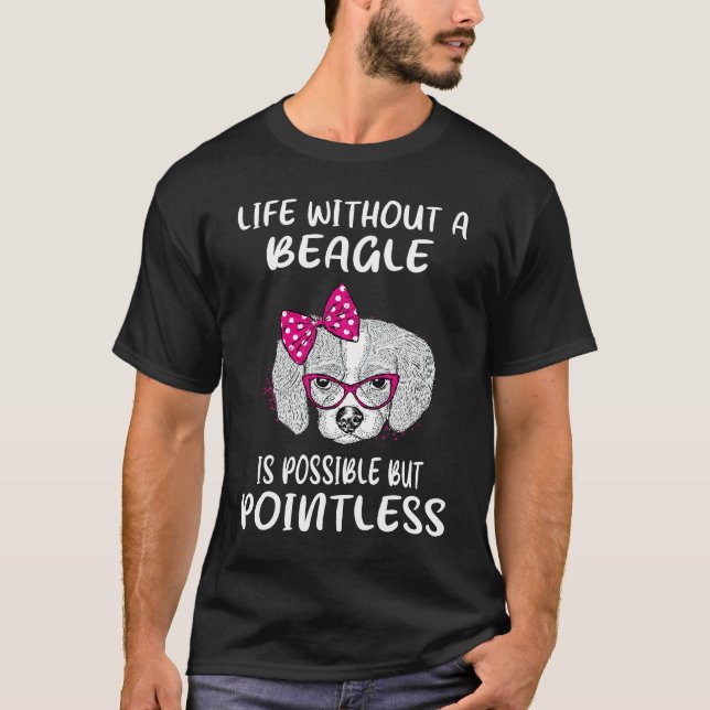 T-shirt 195 La vie sans un beagle (Devant)