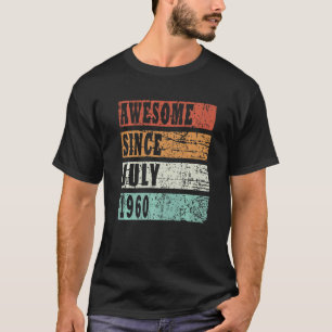 T-shirt 1960 Né En Juillet Idée Rétro
