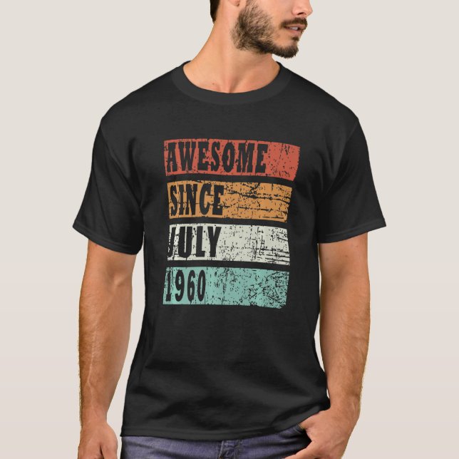 T-shirt 1960 Né En Juillet Idée Rétro (Devant)