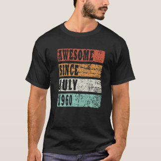 T-shirt 1960 Né En Juillet Idée Rétro