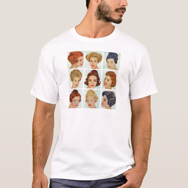 T-shirt 1960 s hairstyles grid (Devant)