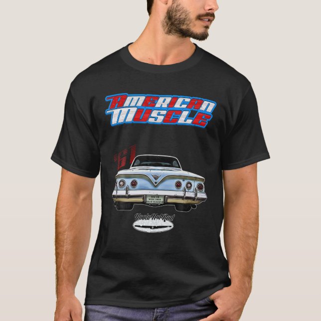 T-shirt 1961,61Hot Rod, Impala, Biscayne, Del Ray, DelRay, (Devant)