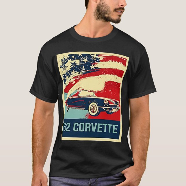T-shirt 1962 C1 Corvette Pop Art Style  (Devant)