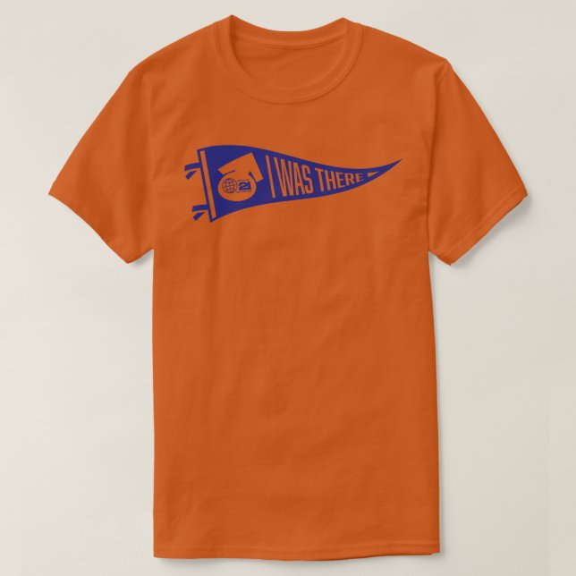T-shirt 1962 Seattle Worlds Fair J'Y Étais Pennant Blue (Design devant)