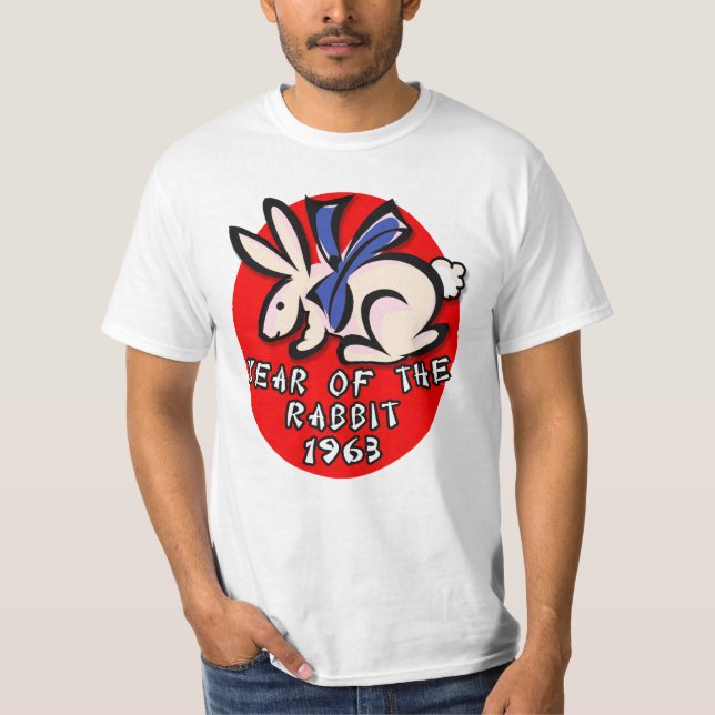 T-shirt 1963 ans de l'habillement et des cadeaux de lapin (Devant)
