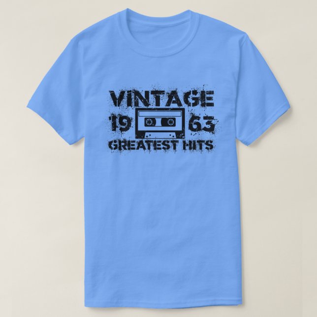 T-shirt 1963 Meilleurs succès Vintage noir (Design devant)