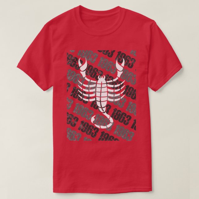 T-shirt 1963 Zodiac Anniversaire Cadeau Horoscope Scorpio (Design devant)