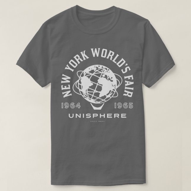 T-shirt 196465 New York Worlds Fair Unisphere with Years W (Design devant)
