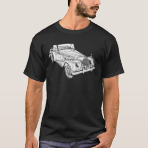T-shirt 1964 Morgan Plus 4 Convertible Sport Car Illustra