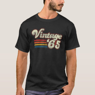 T-shirt 1965 58 Anniversaire Unisex Adultes Noir Petit Cla