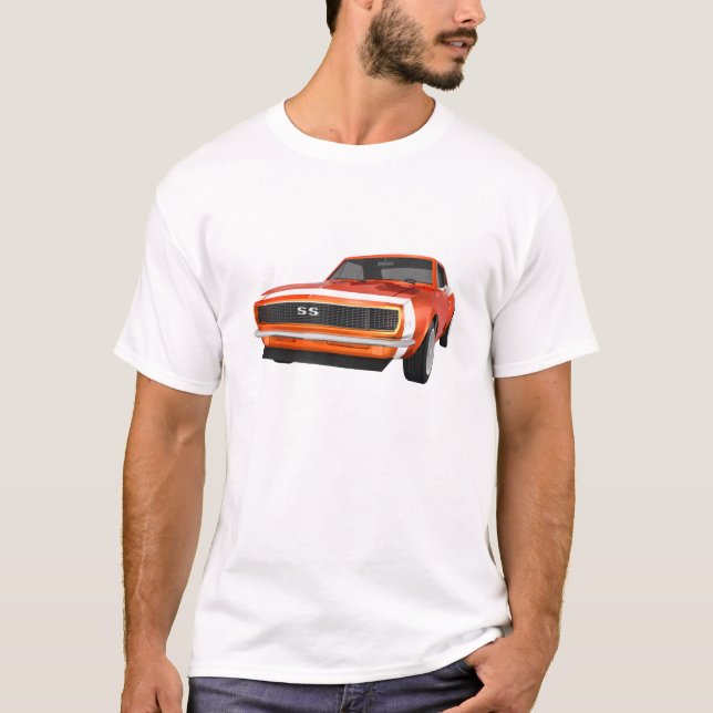T-shirt 1967 Camaro SS: Fin orange : Modèle 3D: (Devant)