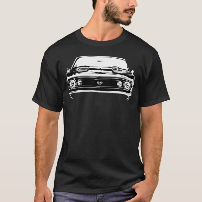 T-shirt 1967 Camaro Ss Front Grill View Silhouette Muscle  (Devant)