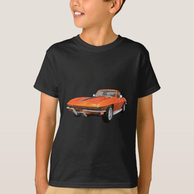 T-shirt 1967 Corvette Sports Car : Fin orange (Devant)