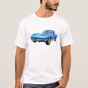 T-shirt 1967 Corvette Sports Car : Finition bleue :