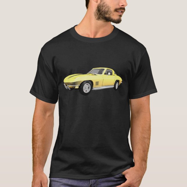 T-shirt 1967 Corvette Sports Car : Finition jaune (Devant)