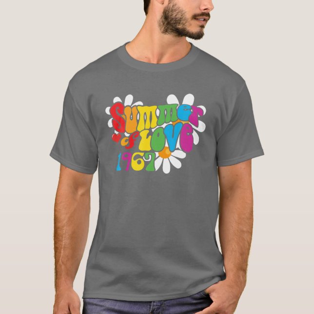 T-shirt 1967 Été D'Amour Hippie 50E Anniversaire Tee HO (Devant)
