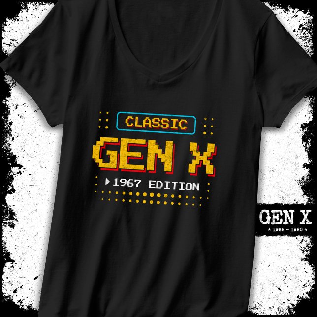 T-shirt 1967 Gen X Classic Retro Gamer Jeu Anniversaire (Créateur téléchargé)