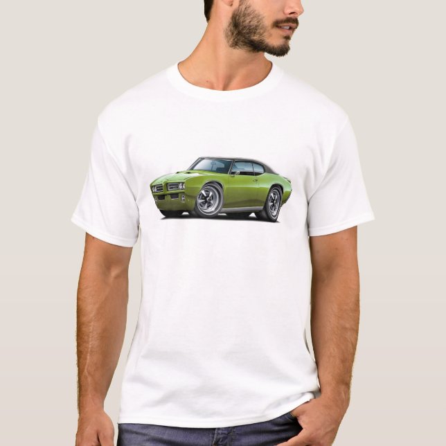T-shirt 1968-69 voiture supérieure Vert-Noire de GTO (Devant)