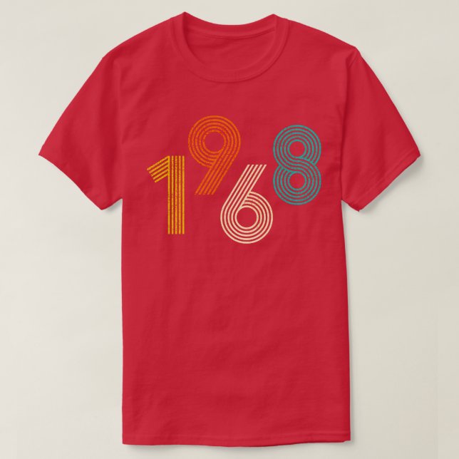 T-shirt 1968 Rétro Anniversaire Vintage (Design devant)
