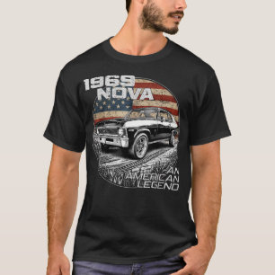 T-shirt 1969 69 Nova Silhouette Muscle Car Américain