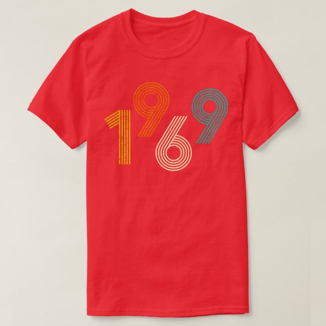 T-shirt 1969 Rétro Anniversaire Vintage (Design devant)