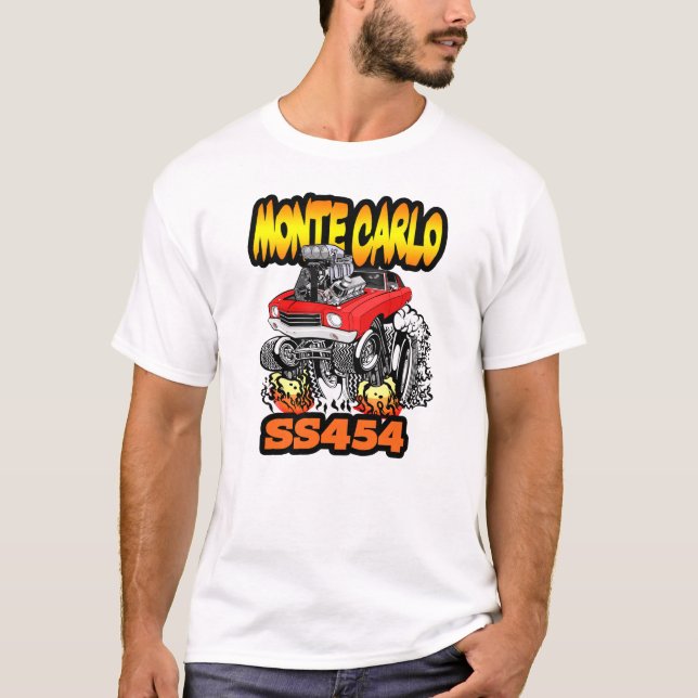 T-shirt 1970 1971 Monte Carlo SS 454 Cartoon Hot Rod (Devant)