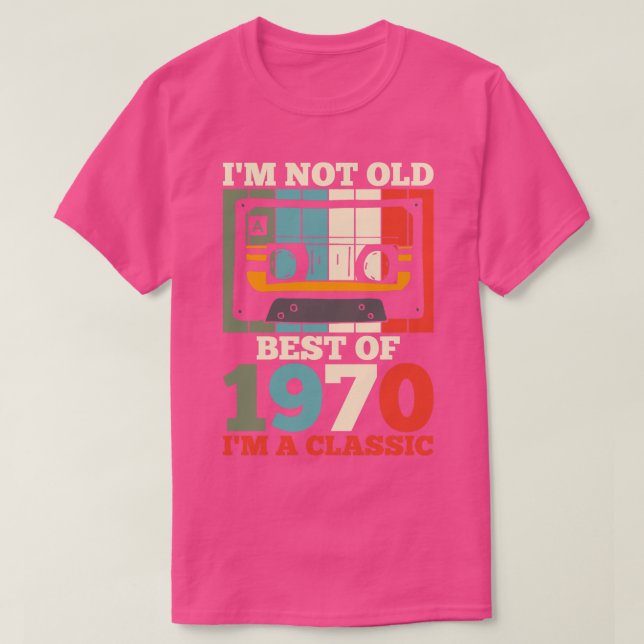 T-shirt 1970 Anniversaire Cassette Rétro (Design devant)