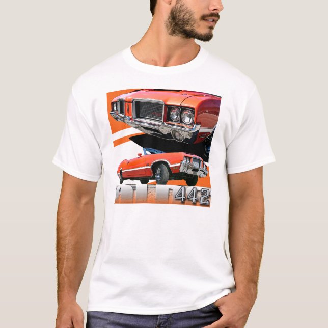 T-shirt 1970 de voiture du sabre d'abordage 442 (Devant)