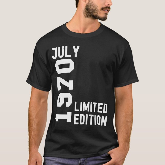 T-shirt 1970 juillet Joyeux anniversaire (Devant)