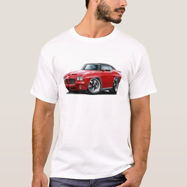 T-shirt 1971-72 voiture supérieure Rouge-Noire de GTO (Devant)