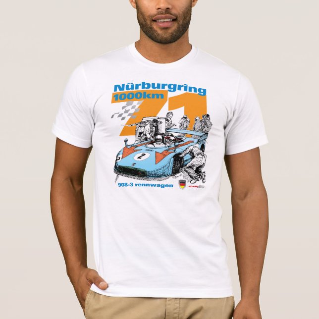 T-shirt 1971 de Nurburgring 1000km 908-3 Rennwagen (Devant)