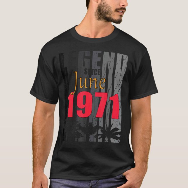 T-shirt 1971 Naissance En Juin Dit (Devant)