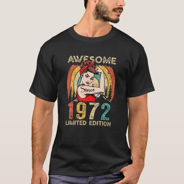 T-shirt 1972 Cadeaux D'Anniversaire Pour Femmes - 50 Ans D (Devant)