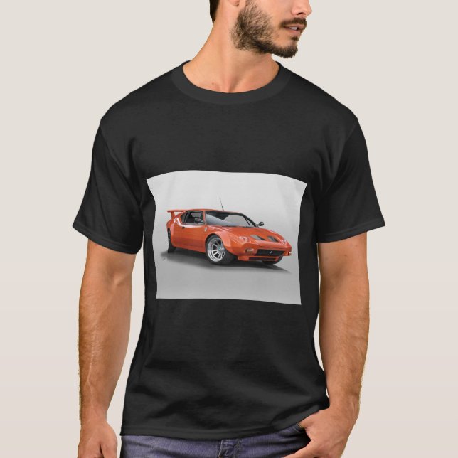 T-shirt 1972 De Tomaso "Modifié" Pantera Impression encadr (Devant)
