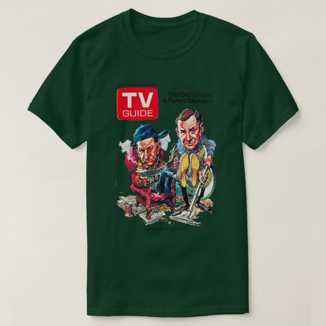 T-shirt 1972 TV Guide Odd Couple couverture (Design devant)