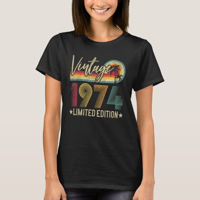 T-shirt 1974 48e anniversaire 48 ans Vintage (Devant)