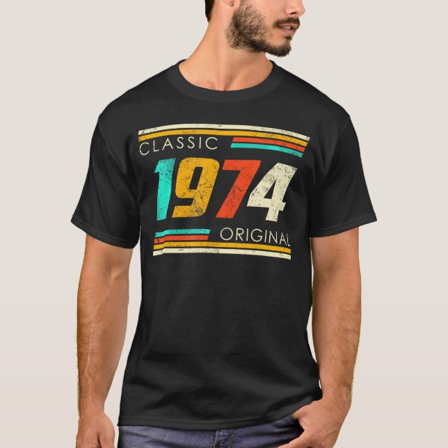 T-shirt 1974 Fait En 1974 50E Anniversaire 50 Ans (Devant)