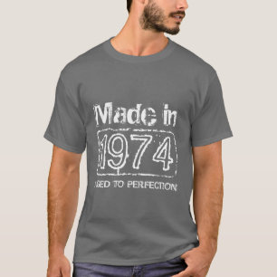 T-shirt « 1974 Vieilli à la perfection » pour l'an