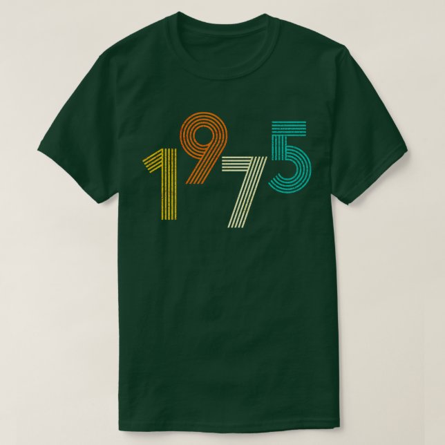 T-shirt 1975 Anniversaire rétro Vintage (Design devant)