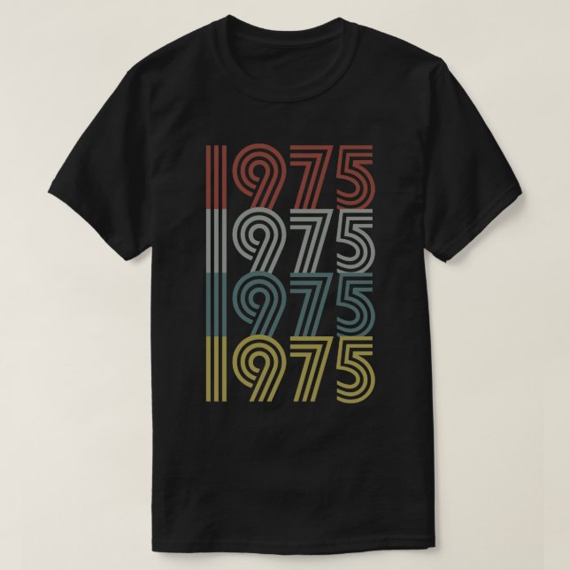 T-shirt 1975 Anniversaire Style rétro (Design devant)