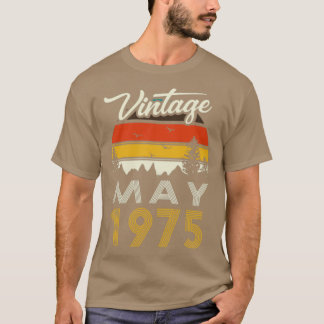 T-shirt 1975 Vintage mai Anniversaire Gif