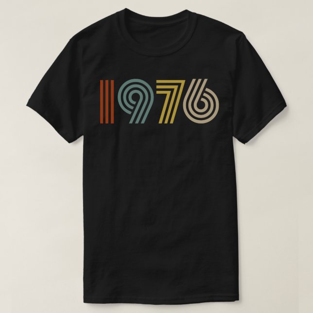 T-shirt 1976 Année de naissance Style rétro 1 (Design devant)